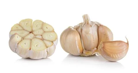 Garlic on white background Stock Photos