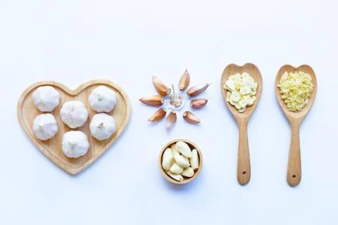 Garlic on white background. Stock Photos