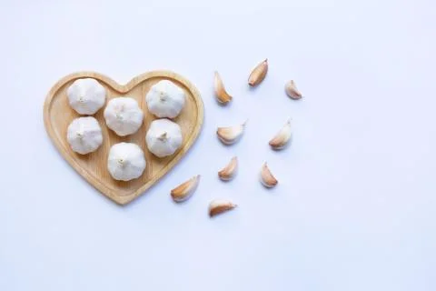 Garlic on white background Foto stock
