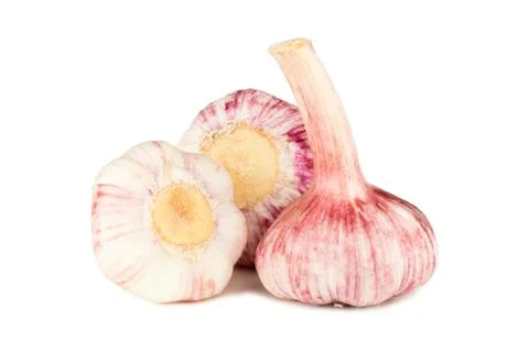 Garlic white background Stock Photos