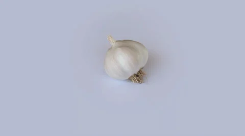 Garlic on white background rotation Stock Footage 35520334