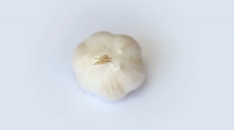Garlic on white background rotation Stock Footage 35520338