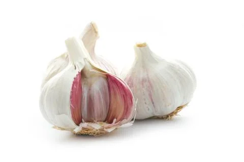 Garlic on white Stock Photos