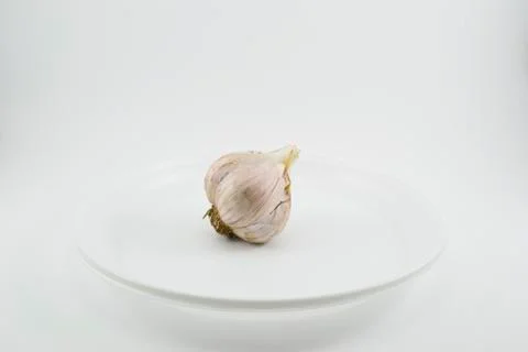 Garlic on white space Foto stock