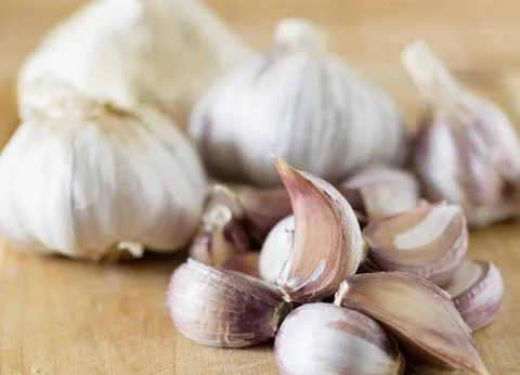 Garlics with a selective focus (2) Stock Photos