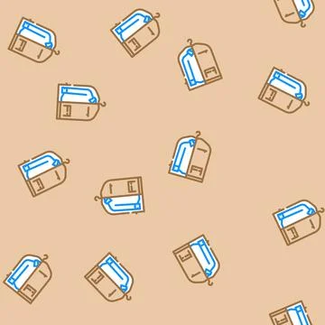 Garment bag clothes care vector seamless pattern Stock Illustration
