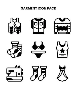 Garment DuoTone Bundle Icons Pack Illustrazione stock