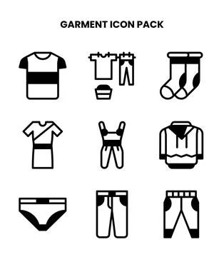 Garment DuoTone Icons Pack Stock Illustration