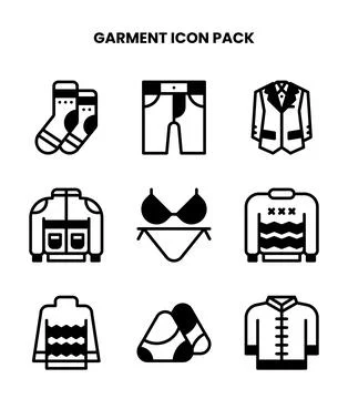Garment DuoTone Vector Icons Pack Stock Illustration