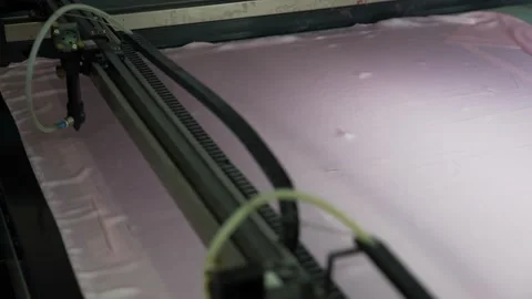Garment Fabric laser cutting machine Stock Footage 210163012
