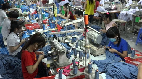 Garment factory, third world, developing country, employment, Vietnam, Asia Stock Footage 61031175