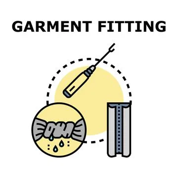 Garment fitting process for clothing adjustment and care Stock Illustration