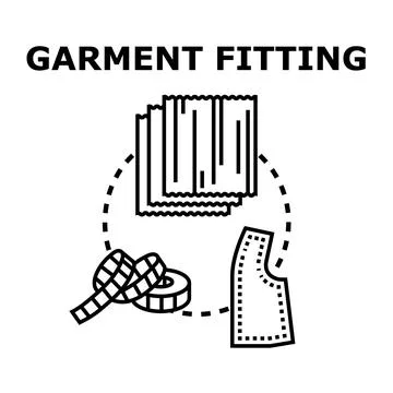 Garment fitting tailoring measuring sewing pattern concept Stock Illustration