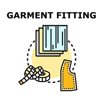 Garment fitting tailoring measuring sewing pattern concept Stock Illustration