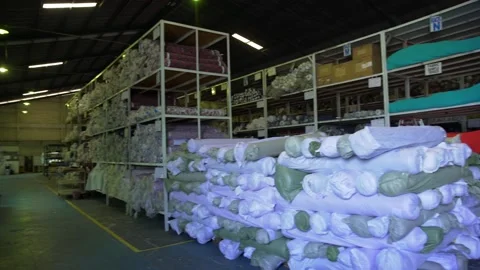 Garment warehouse in factory Stock Footage 210162569