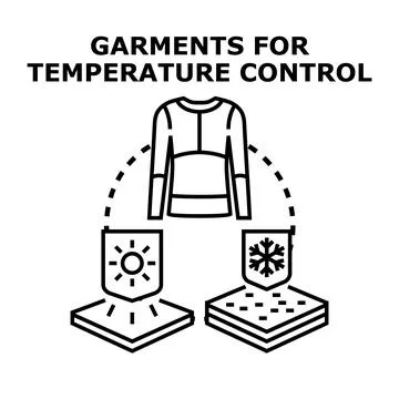 Garments for temperature control and thermoregulation concept Stock Illustration
