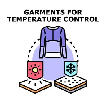 Garments for temperature control and thermoregulation concept Stock Illustration