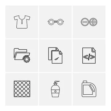 Garmets , code , folder , hardware , tools ,labour , constructions , eps icon Stock Illustration