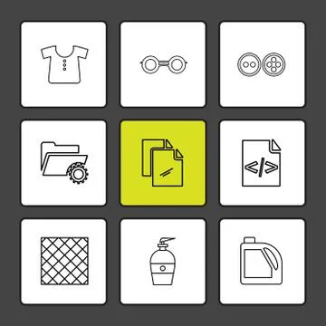 Garmets , code , folder , hardware , tools ,labour , constructions , eps icon 스톡 일러스트