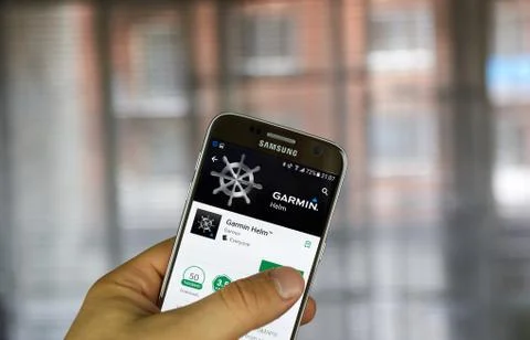 Garmin Helm app Stock Photos