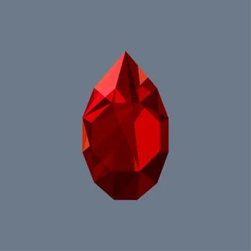 Garnet gem shining logo vector drop shaped Stock Illustration