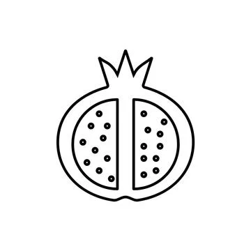 Garnet icon element of fruit icon for mobile concept and web apps. Thin line  Illustrazione stock
