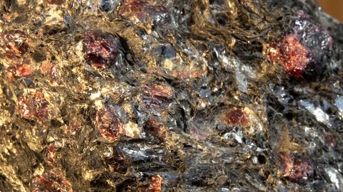 Garnet Mica-Schist sample Stock-Footage 129538084
