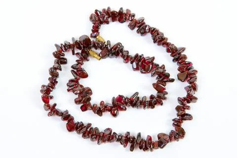 Garnet necklaces Stock Photos