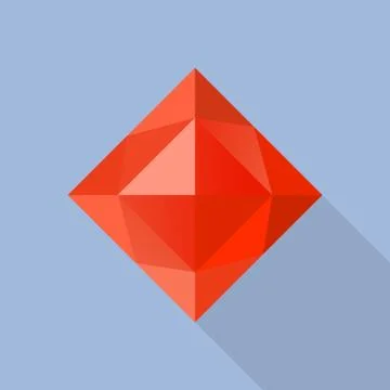 Garnet stone icon, flat style Illustrazione stock