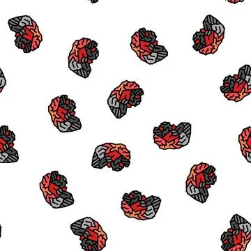 Garnet stone rock vector seamless pattern Illustrazione stock