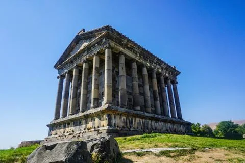Garni Temple Back View Point Stock Photos