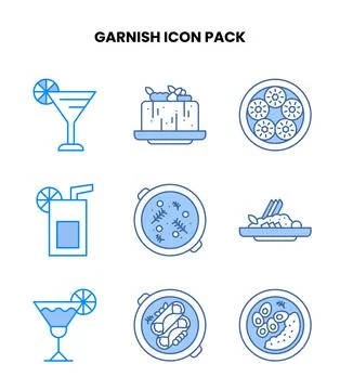 Garnish Blue UI Icons Pack Stock Illustration