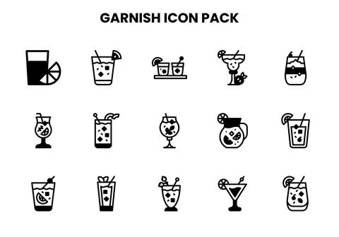 Garnish DuoTone Bundle Icons Pack Stock Illustration