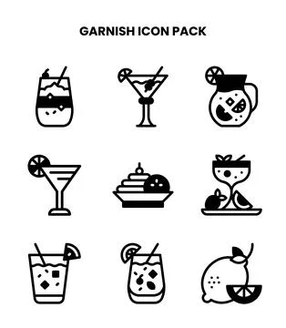 Garnish DuoTone UI Icons Pack Stock Illustration