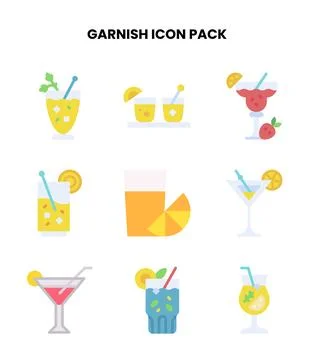 Garnish Flat UI Icons Pack Stock Illustration