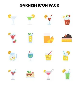 Garnish Flat UI Icons Pack Stock Illustration