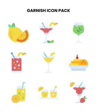 Garnish Flat UI Icons Pack Stock Illustration