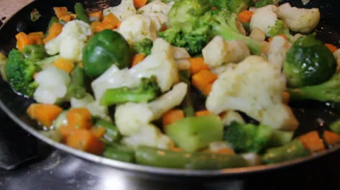 The garnish on a frying pan Stock Footage 25719591