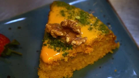 Garnished Cake Slice Stock Footage 319949658