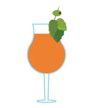 Garnished cocktail icon Stock Illustration