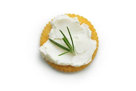 Garnished Crackers with Toppings assorted snack overhead view Stock Photos