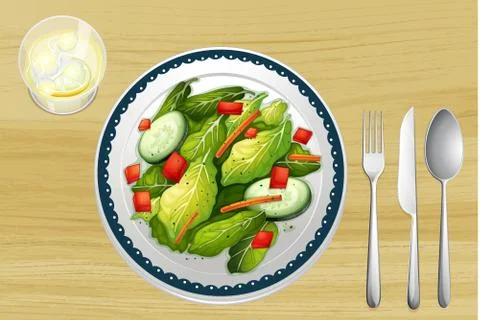 A garnished salad Illustrazione stock