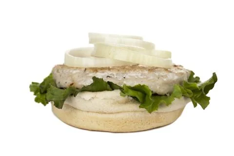 Garnishing chicken burger Stock Photos