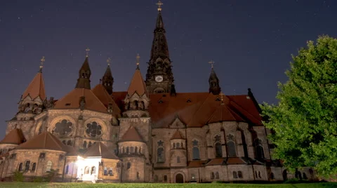 Garnisonkirche Dresden Hyperlapse at night (with stars) Vídeos de archivo 61368320