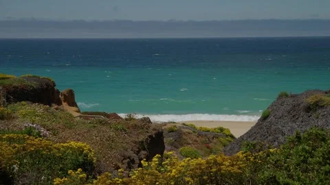 Garrapata beach from the cliffs above Vidéo 281873494