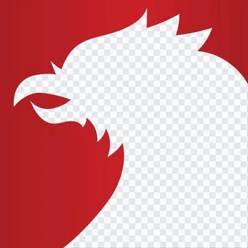 Garuda head silhouette element on red background. Indonesian national symbo.. Stock Illustration