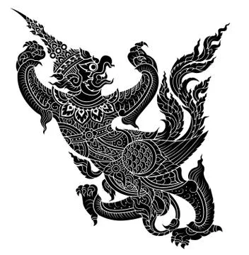Garuda, King's protective  bird  vector Stock Illustration