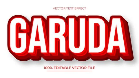 Garuda Red and White Editable text effect in modern style Stockillustratie