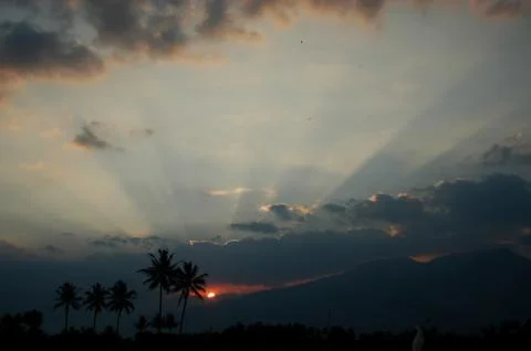 Garut sunset 스톡 사진