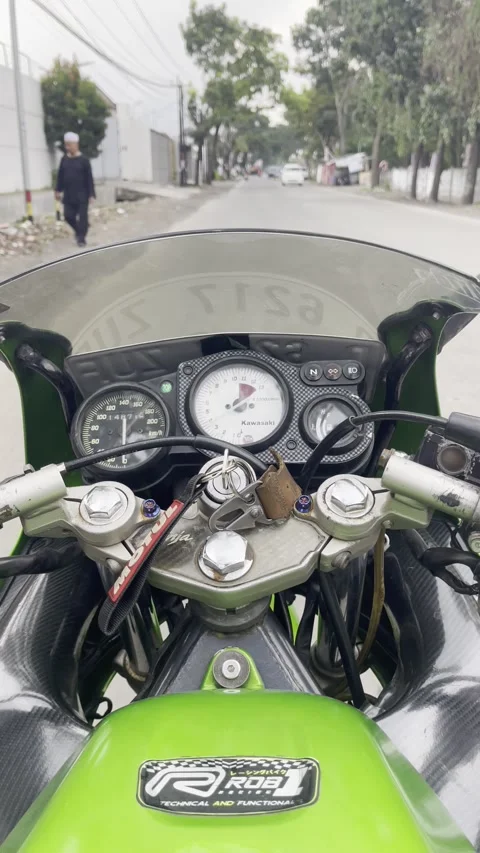 Garut, West Java, May 10, 2025 footage recorded on a Kawasaki Ninja motorbike on Stock Footage 310183033